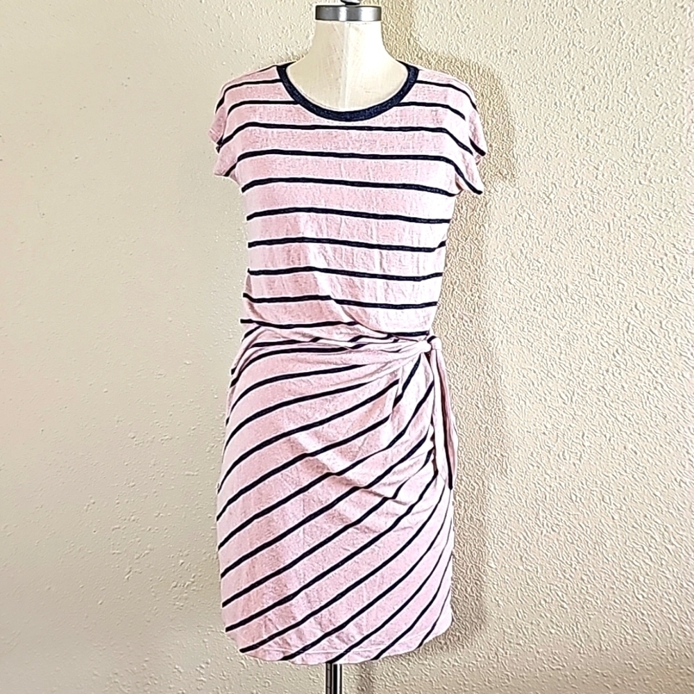 VELVET Pink Striped Midi Dress